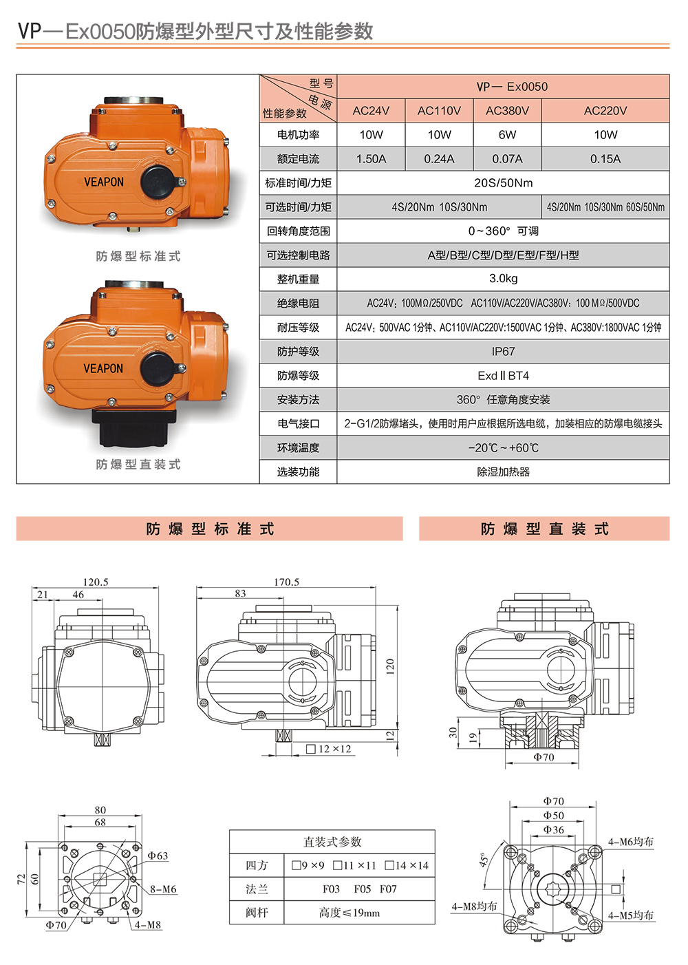 VEAPON防爆電動執行選型