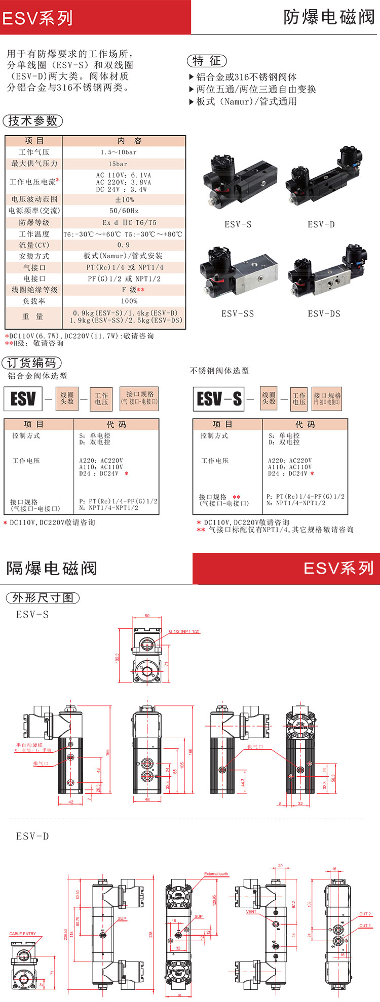 PG防爆電磁閥參數和尺寸圖